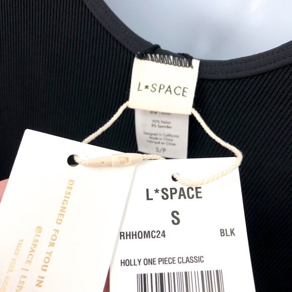 L*SPACE Women's Holly Classic One Piece Swimsuit Small Black Scoop Back NWT - Picture 9 of 11